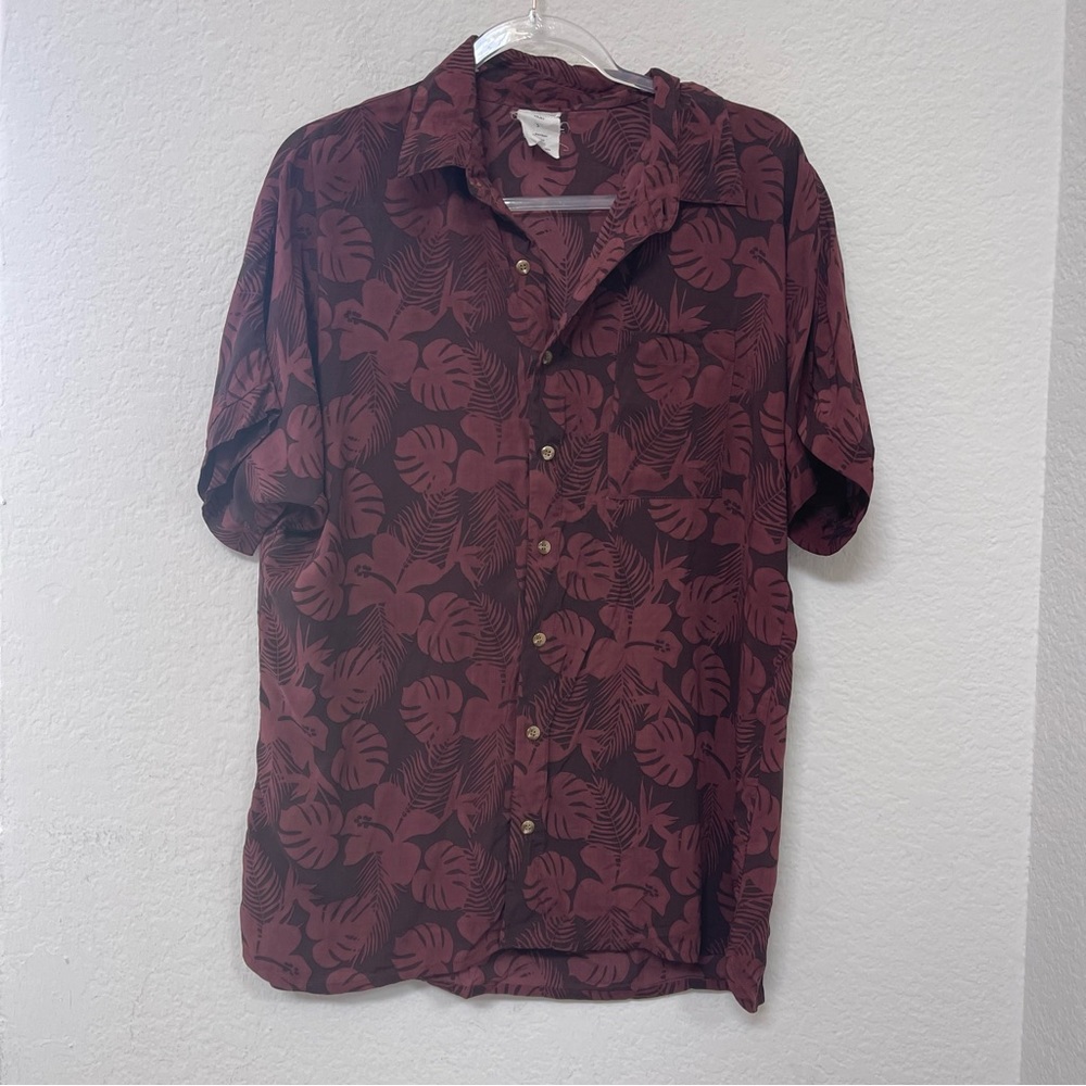 MAI Dylan Button Down Shirt Short Sleeve Jungle Print Size Small